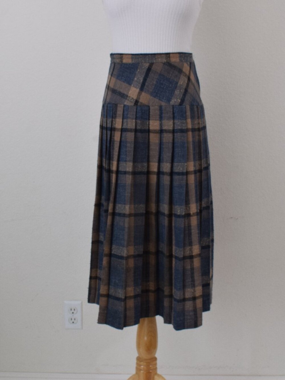 Vintage 90s School Girl Pleated Plaid Preppy Academia Skirt | 28 waist